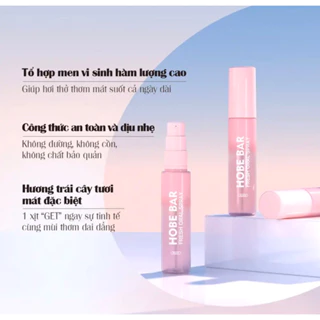 Combo 2 chai xịt thơm miệng Hobebar thơm mát vị đào giúp diệt khuẩn khử mùi hôi nhanh chóng giúp bạn đáng yêu hơn