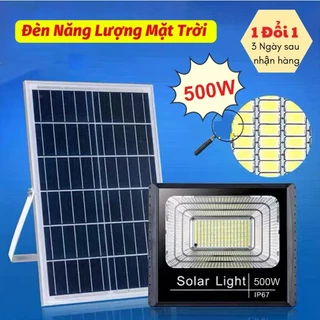 Đèn Năng Lượng Mặt Trời Solar Light 500W IP67 Tiết Kiệm Điện Có Điều Khiển Tự Động Bảo Hành Chính Hãng
