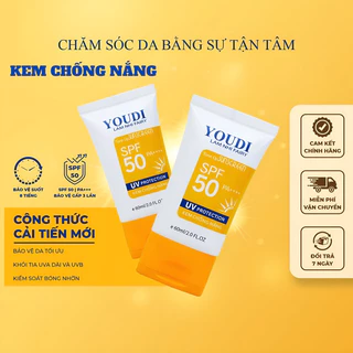 Kem chống nắng dưỡng trắng nâng tông da YOUDI Toneup Suncreen SPF 50,PA++++ 60ML