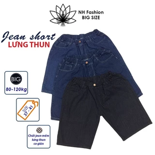 Quần short jean nam BIG SIZE từ 80kg đến 110kg, Quần short lưng thun chất jean co giãn nhẹ - NH SHOP