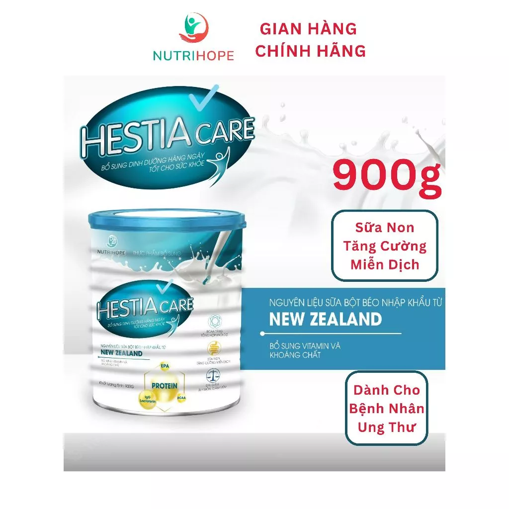 Sữa Hestia Care 900g tốt cho bệnh nhân ung thư, tăng cường sức khỏe trước và sau phẫu thuật, người xạ trị, hóa trị