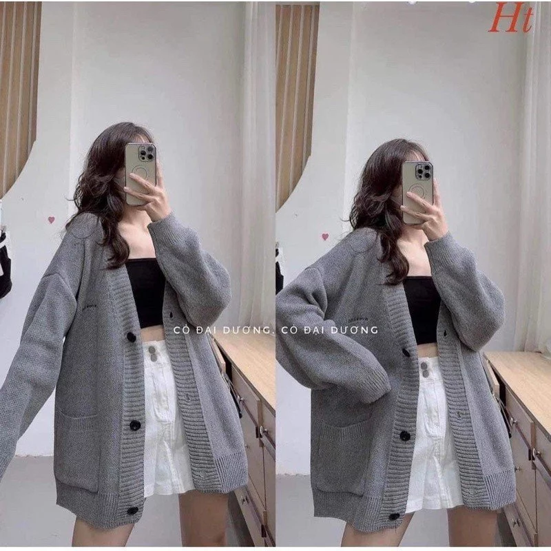 ÁO kHOÁC CARDIGAN  Nữ Form Rộng Unisex Chất Nỉ