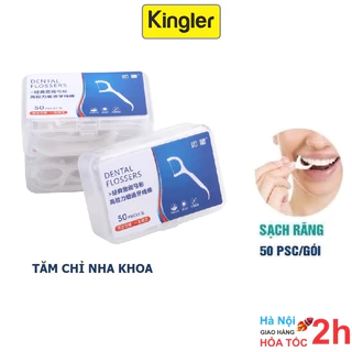 Hộp 50 Cây Tăm - Kingler,Chỉ Nha Khoa Vệ Sinh Kẽ Chân Răng, Loại Bỏ Mảng Bám Dư Thừa, Đảm Bảo An Toàn, Sạch Sẽ. 7035