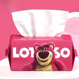 Khăn lau mặt đa năng LOTSO Gấu Dâu dùng 1 lần ( có thể lau ướt , lau khô )