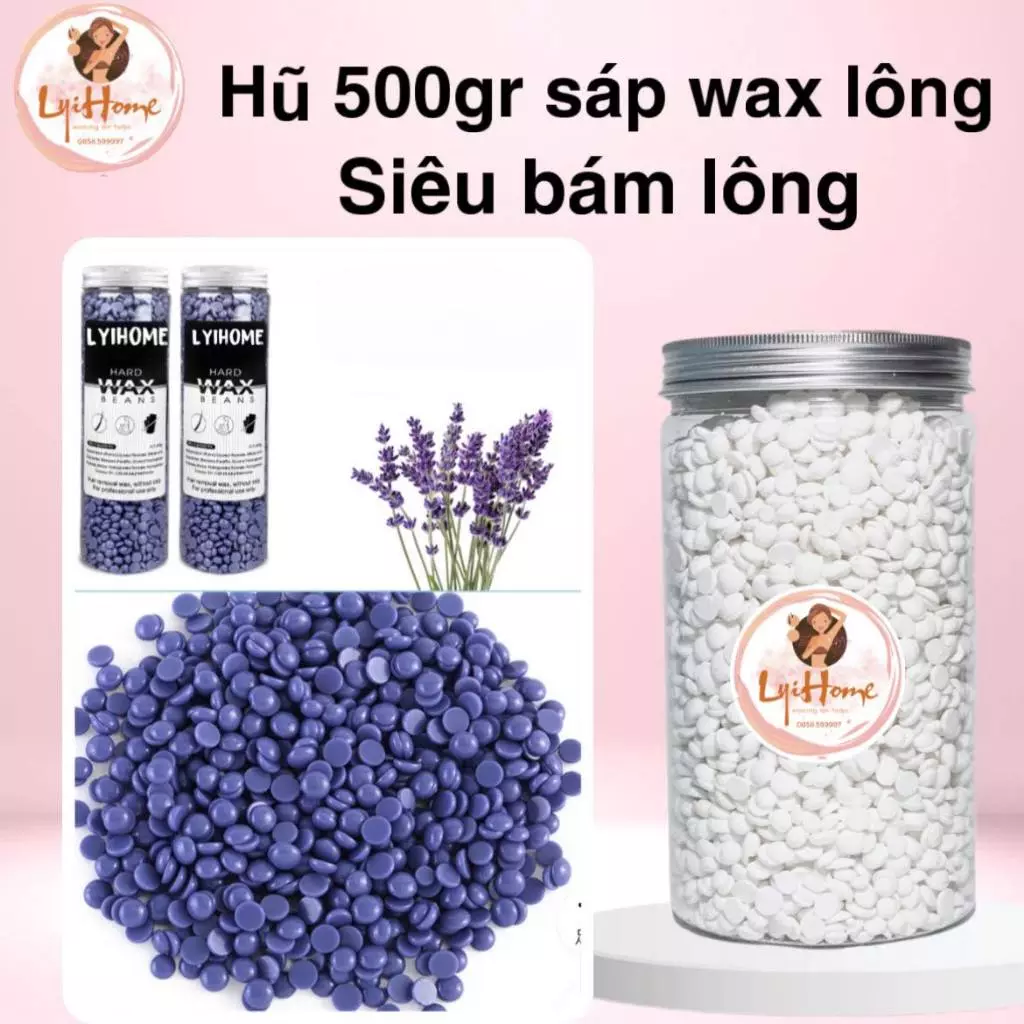 [Che tên] Hũ 500gr Sáp wax lông cao cấp Lyihome dùng cho cả da nhạy cảm, sáp siêu bám lông, đi sạch lông ngắn và cứng