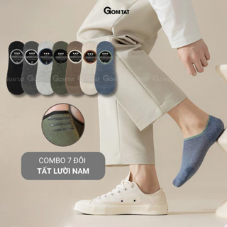 Combo 7 đôi tất lười nam chống tuột gót GOMTAT, vớ lười nam đi giày lười chất liệu cotton cao cấp - MIA-1402-CB7