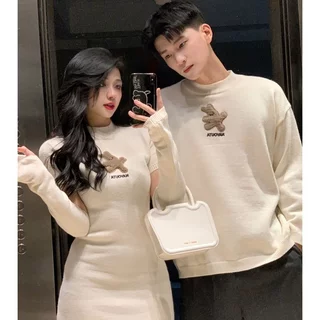 Đồ đôi nam nữ set couple hàn quốc thu đông áo váy cặp chất len mịn đẹp thiết kế tay rời thời trang dành cho cặp đôi C136