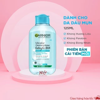 Nước tẩy trang Garnier Cho Da Dầu Mụn Salicylic BHA Micellar 125 ml [ Có tem phụ ]