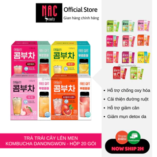 [Tặng 1 bình nước] Trà trái cây Kombucha Danongwon nhập khẩu Hàn Quốc 5g x 20 gói - nac beauty