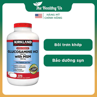 [DATE 05/2025] Viên Uống Hỗ Trợ Xương Khớp Glucosamine HCL MSM Kirkland 1500mg - Mỹ Nắp Đỏ (375 Viên)