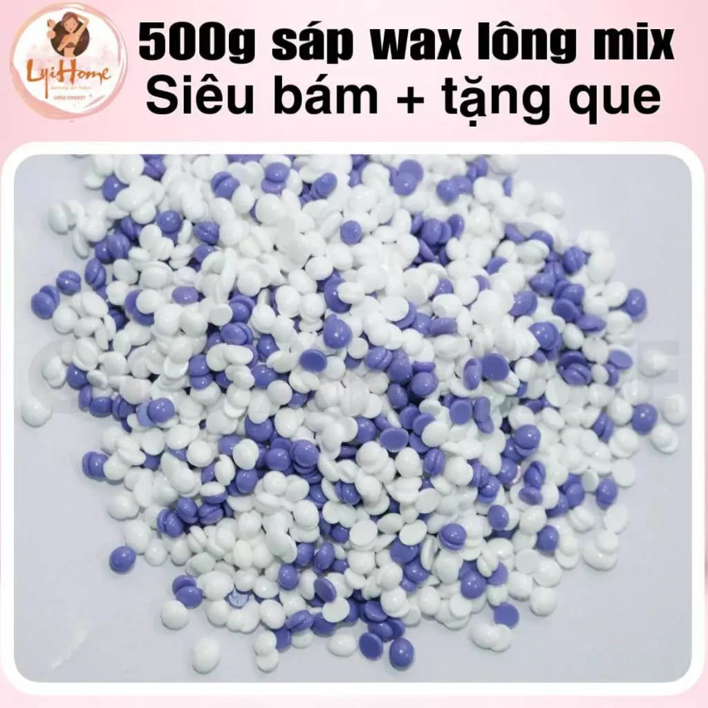 [Che tên] Sáp wax lông 500g sữa dừa mix nhiều dòng sáp - tẩy lông cao cấp siêu bám siêu sạch siêu bám lông Lyihome