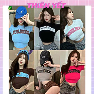 Áo thun croptop GOODLUCK QN tay ngắn cổ tròn xinh đẹp nữ - Thiên yết