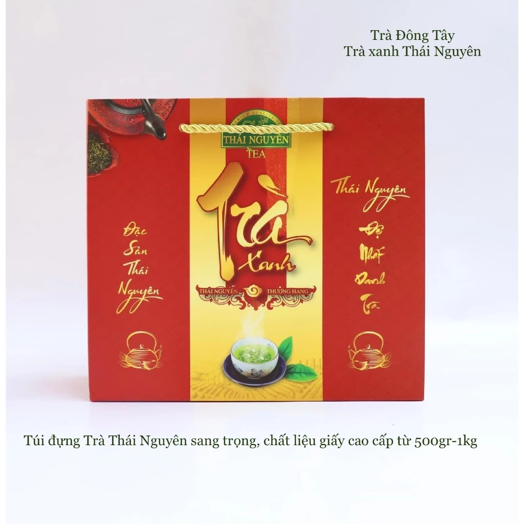 Túi đựng trà Thái Nguyên sang trọng, chất liệu giấy cao cấp đựng từ 500gr đến 1kg
