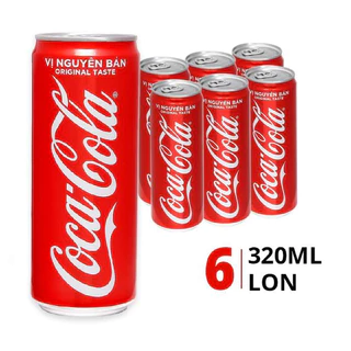 Lốc 6 Lon Coca-Cola vị nguyên bản 320ml