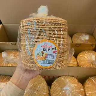 Bánh Kẹp Mè cốt dừa nướng túi 500g - món đặc sản miền tây - ăn vặt siêu ngon