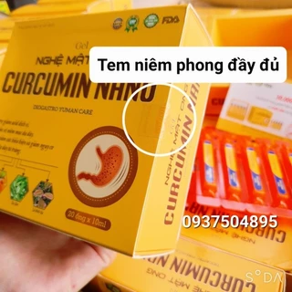 [Freeship HCM] Combo 3 hộp Gel Nghệ mật ong Curcumin Nano giảm viêm loét dạ dày, tá tràng, đau bụng, đầy hơi, trào ngược