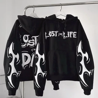 Áo Hoodie Nỉ Unisex Form Rộng LOST LIFE Túi Bự Hot Trend - F.S.SHOP68