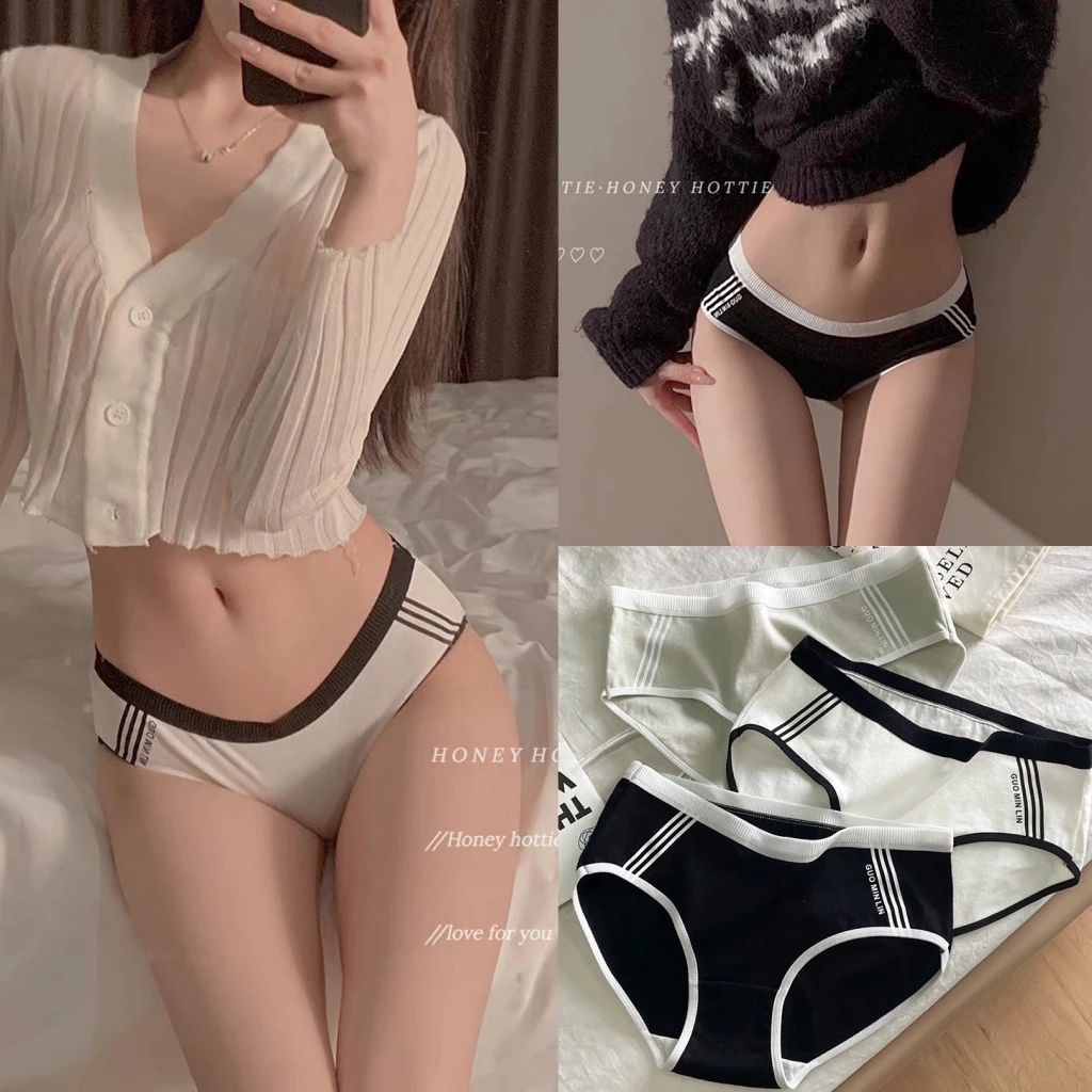 Quần Lót Nữ Cotton Viền Sọc Cao Cấp Mềm Mại Kháng Khuẩn Sexy Gợi Cảm E45