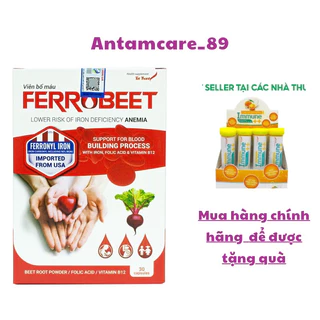 Viên bổ máu Ferrobeet Tất Thành Pharma bổ sung sắt, acid folic cho người thiếu máu 30 viên