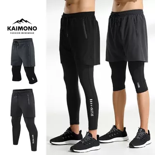 Quần chạy bộ nam 2 lớp có túi, quần thể thao nam dài cao cấp KAIMONO Quần bóng rổ nam big size co giãn thoáng khí KP039