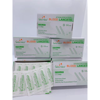 Kim chích mụn loại 1 hộp 200 chiếc lancets - Hộp kim chích mụn Greetmed