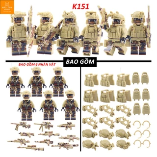 Đồ chơi lắp ráp swat army, mô hình lắp ghép quân sự -Set 6 lính K151 No.327