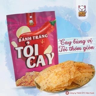 Bánh tráng tỏi cay túi Zip 60g-Bánh tráng muối tỏi cay ngon