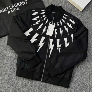 Áo khoác bomber tia sét nam nữ-áo khoác bomber jacket in hình tia sét boy phố đông 2023