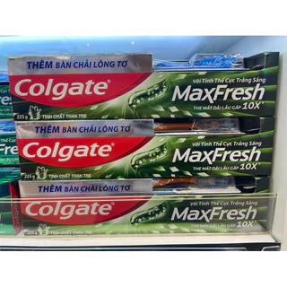 Kem Đánh Răng Colgate Maxfresh Hương Bạc Hà/Hương Trà Xanh/Tinh Chất Than Tre 225g Tặng Kèm Bàn Chải Đánh Răng