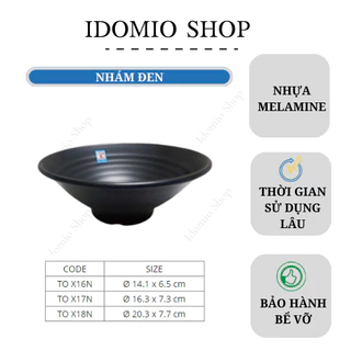 Tô Nhựa Melamine Đen Nhám Đựng Phở - TOX18