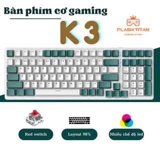 Bàn Phím CƠ ZIYOU K3 Luxury Cao Cấp - Sử Dụng Trục Cơ Red Switch - Led 16,5 Triệu Màu - 10 Chế Độ