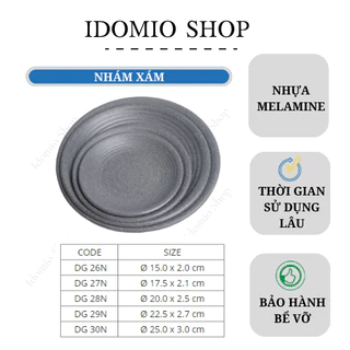 Dĩa Nhựa Gấn Nhám Xám Nhiều Size