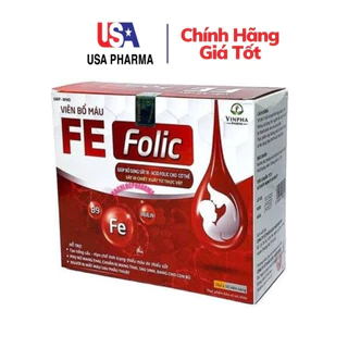 Viên bổ máu FE FOLIC - Giúp bổ sung sắt III, acid folic cho cơ thể - Hộp 100 viên