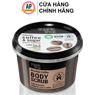 Tẩy Tế Bào Chết Da Chết Toàn Thân Giúp Da Trắng Sáng, Cấp Ẩm, Làm Sạch Da Organic Cafe Coffee 250ml