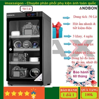 Tủ chống ẩm máy ảnh 50 lít chính hãng Andbon( AB-50C, AD-50S, AD-50C) + quà tặng