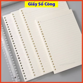 Giấy sổ còng giấy refill ruột sổ còng A5 B5 A4 20 26 30 lỗ sổ còng giấy refill caro kẻ ngang nhiều lỗ thiết kế đẹp