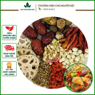 Gà tiềm ớt hiểm 100g, set gia vị hoàn chỉnh nấu lẩu, canh, hầm chim, gà thơm ngon - Chợ thảo dược việt