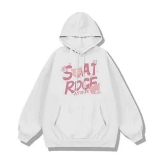 [11.11 Sales Freeship] Áo khoác hoodie unisex nam nữ from rộng in chữ màu hồng trước và sau lưng dễ thương tp