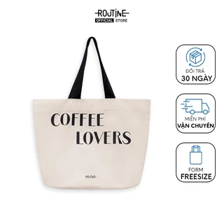 Túi Tote Organic Cotton Thêu Chữ "Coffee Lover" - Routine 10S23BAGU004