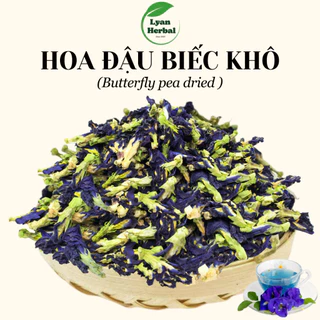 Hoa đậu biếc khô sấy lạnh (loại ngon) hoa to cuốn xanh trà đậu biếc thảo mộc làm màu thực phẩm