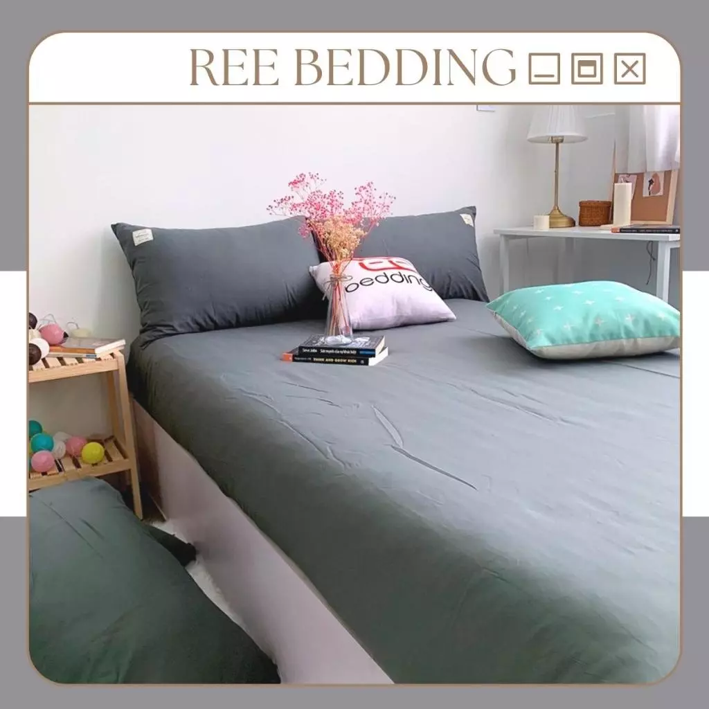 [TẶNG TÚI GIẶT] Bộ ga giường và vỏ gối Cotton TC REE Bedding đủ kích thước trải nệm CTC33