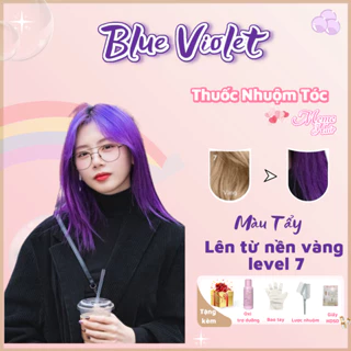 Thuốc nhuộm tóc màu Tím Blue Violet , tặng kèm oxy trợ dưỡng và bao tay