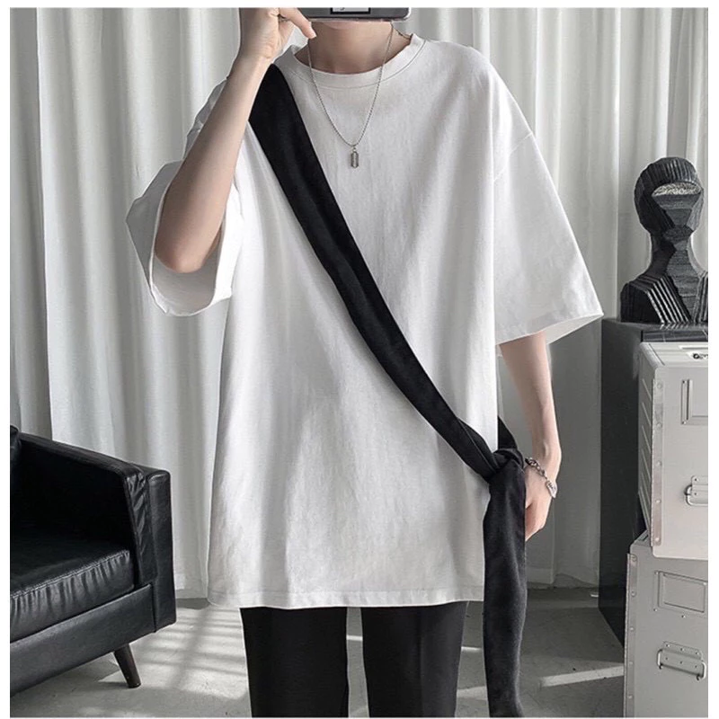 Áo thun TRƠN OVERSIZE tay lỡ màu ĐEN/TRẮNG ❤️ Nam nữ unisex form rộng Brand Jaystoree
