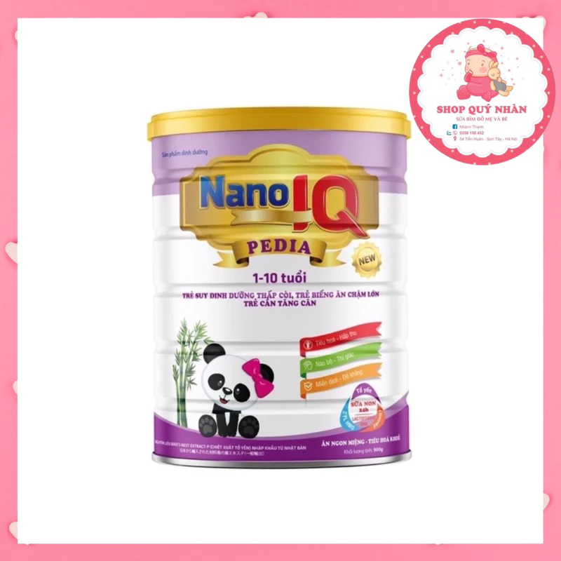 Sữa bột NANO IQ pedia 900g 1-10 tuổi đặt trị cho trẻ biếng ăn