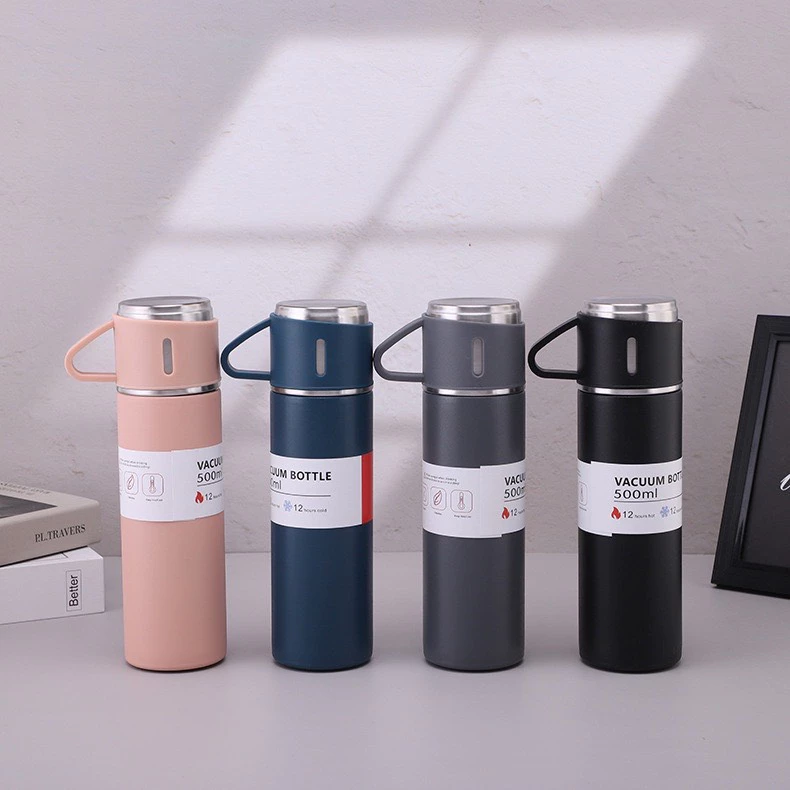 [ Chọn Màu ] Sét bình giữ nhiệt inox 500ml kèm cốc siêu tiện lợi_cao cấp kèm hộp đựng sang trọng có thể làm quà tặng
