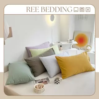 Vỏ gối nằm Cotton TC REE Bedding VN79 kích thước 50x70cm màu trơn Hàn Quốc đơn giản