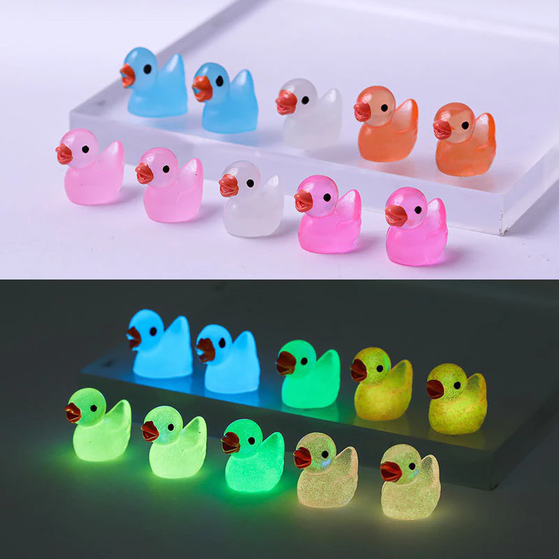 Charm phát sáng vịt con mini làm slime, đồ handmade, phụ kiện trang trí, phụ kiện búp bê DIY