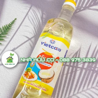 Chai 1 lít - Dầu ăn Vietcoco - Dầu dừa Vietcoco Cooking Oil - Date: 2/2025 - Nhà hữu cơ