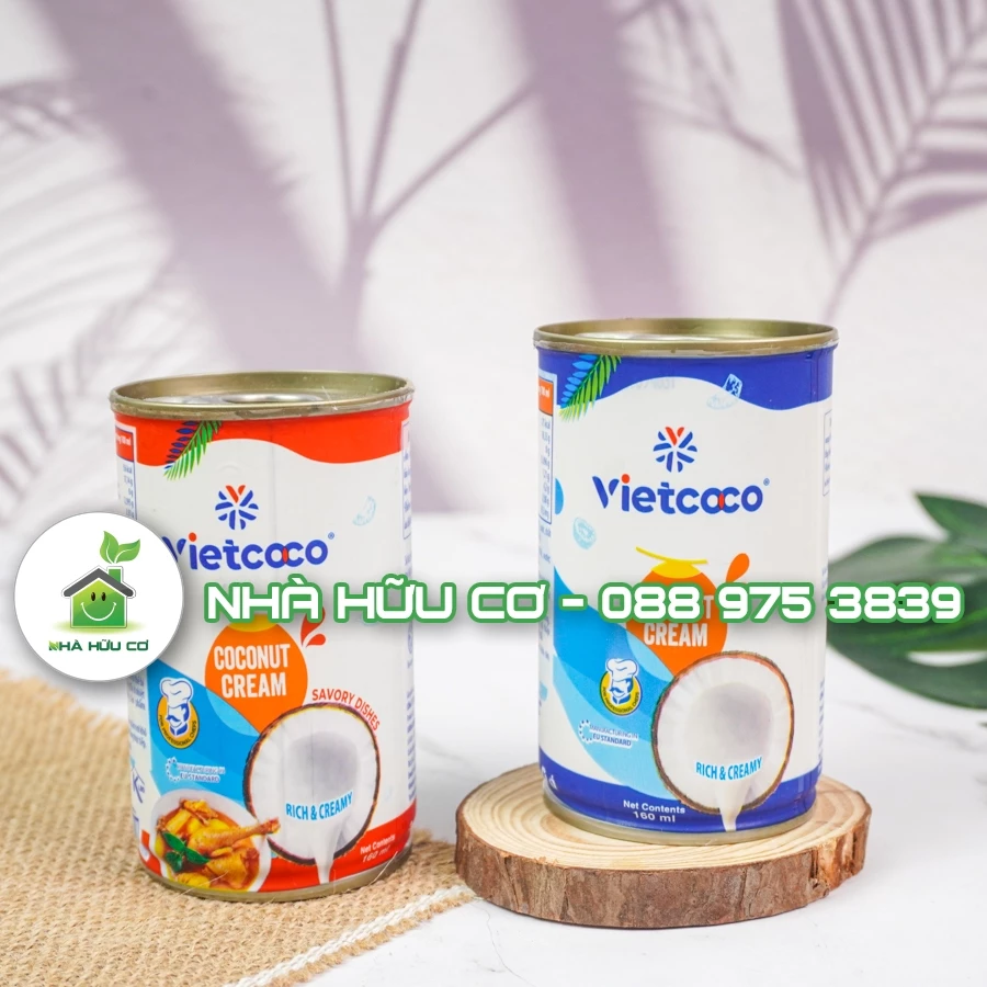 Nước cốt dừa tươi - Món mặn/món ngọt Vietcoco 160ml - Date: 9/9/2024 - Nhà hữu cơ