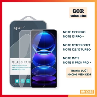 Cường lực Gor Xiaomi Redmi Note 12 / Note 13,13 Pro / Note 12 Pro ,Turbo 3, 12T Pro, 12S / Note 11,Trong suốt không full